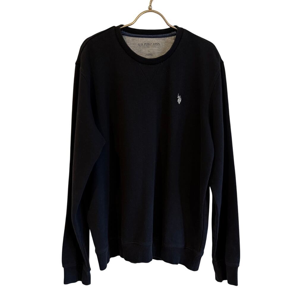 US Polo Assn Navy Blue Crewneck Sweatshirt L | Preppy Minimalist Streetwear